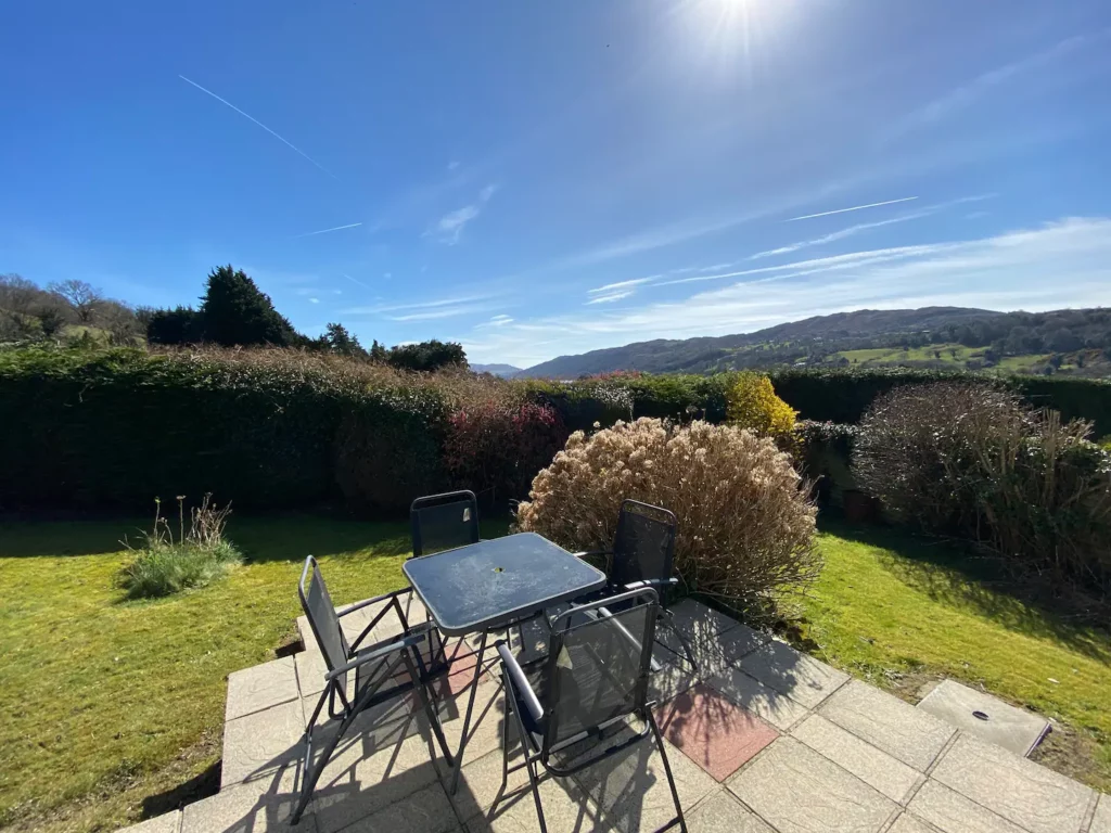 Raised patio area in back garden Raised patio area in back garden