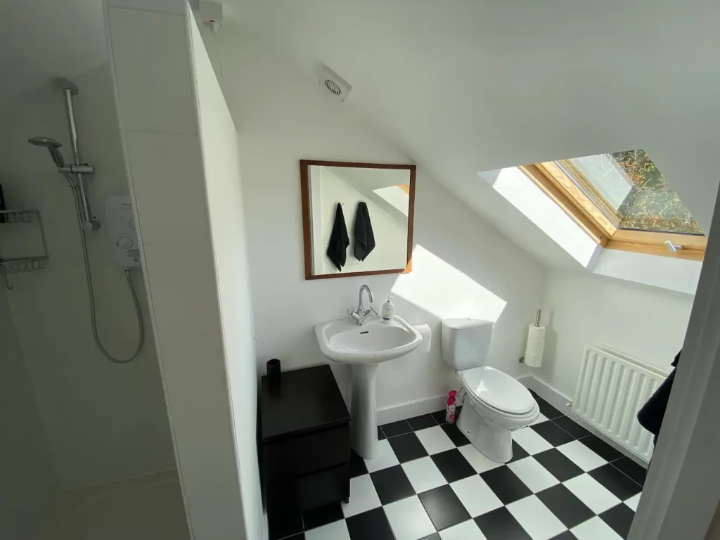 Ensuite bathroom in bedroom three, first floor Ensuite bathroom in bedroom three, first floor